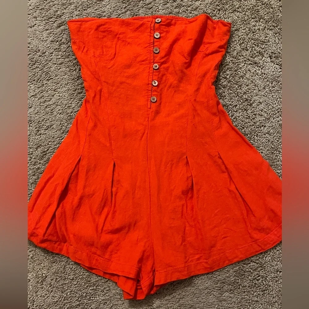 Free People Gabriel romper in cherry tomato - Picture 2 of 5